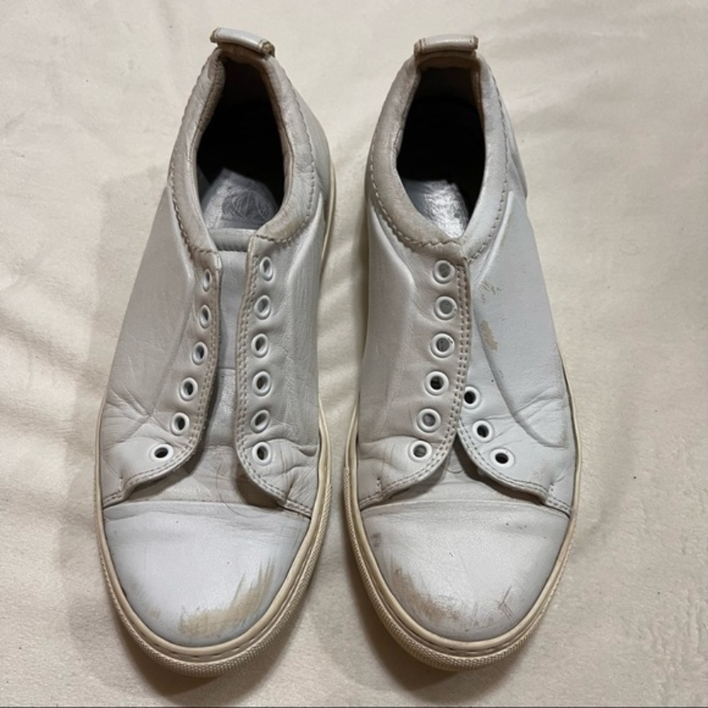 LANVIN PARIS Women's White Leather Shoes Sneakers 38